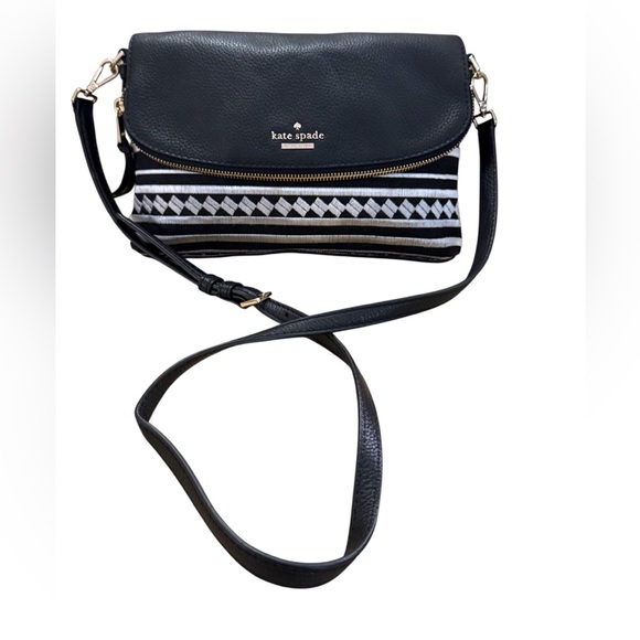 Kate Spade Jackson Street Harlyn Leather Flap Crossbody w/ Storybook Lining - Picture 1 of 11